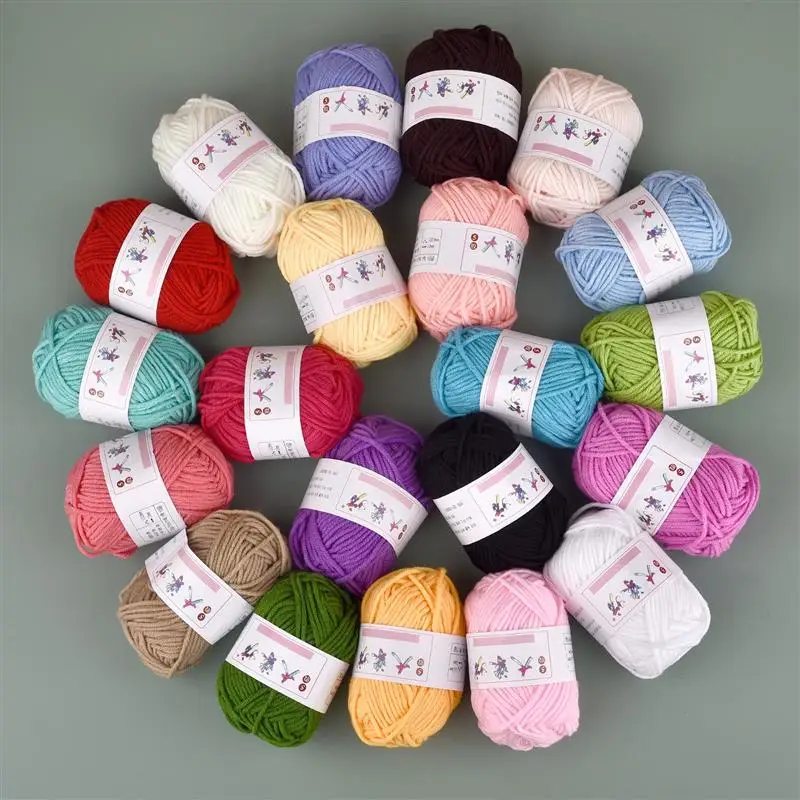 25g 5ply Soft Milk Cotton Knitting Yarn Anti-Pilling High Quality Knitting Cotton Yarn For Crochet Scarf Sweater Hat Doll Craft