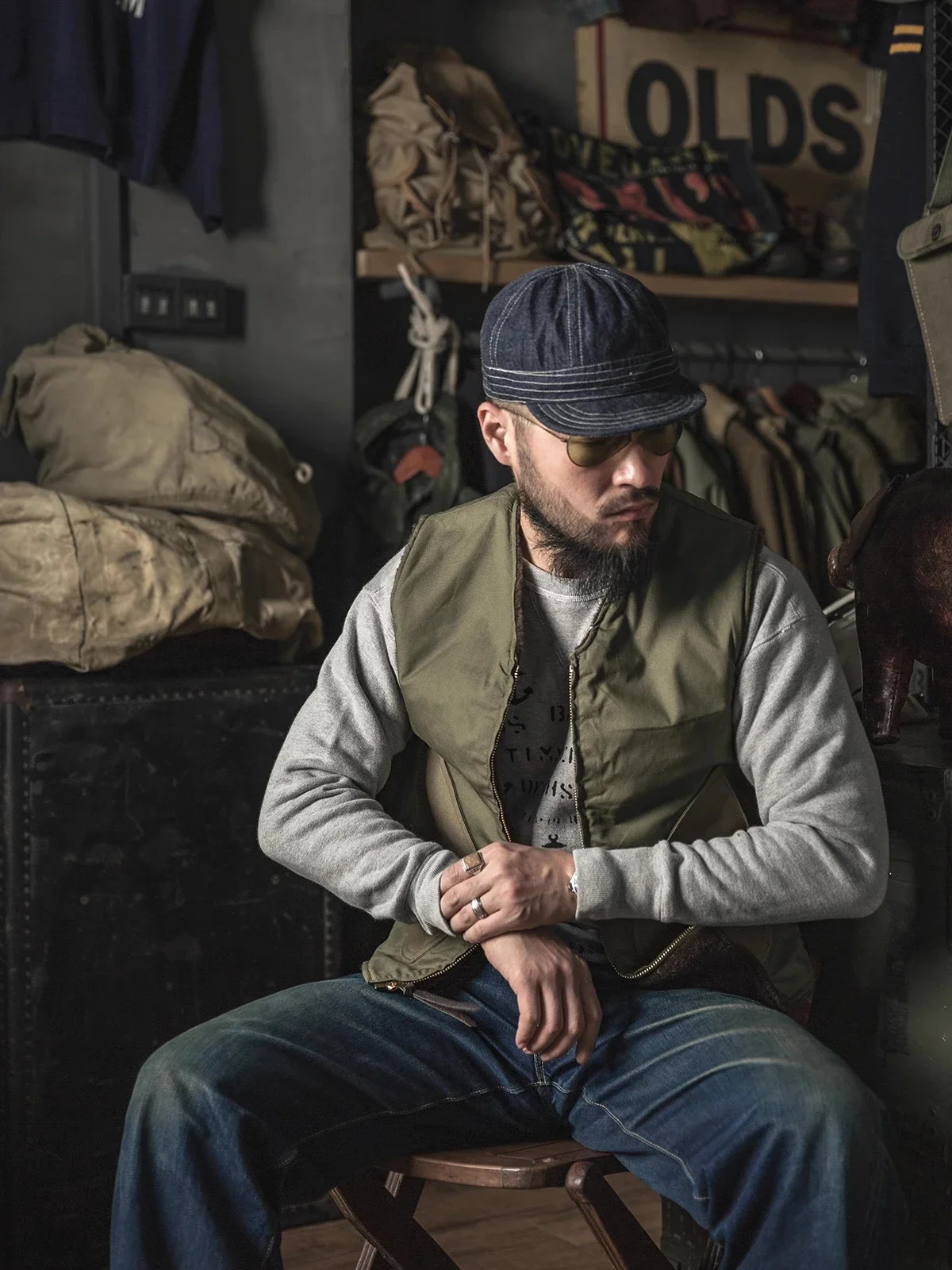 Rugged Bronson Wool Piled-Lined Vest Winter Mens Warm Waistcoat N-1D Deck Jacket 4