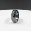 Natural Stone Hematite Faceted Rings 10mm Width Couple Jewelry Gift for Men and Women 1