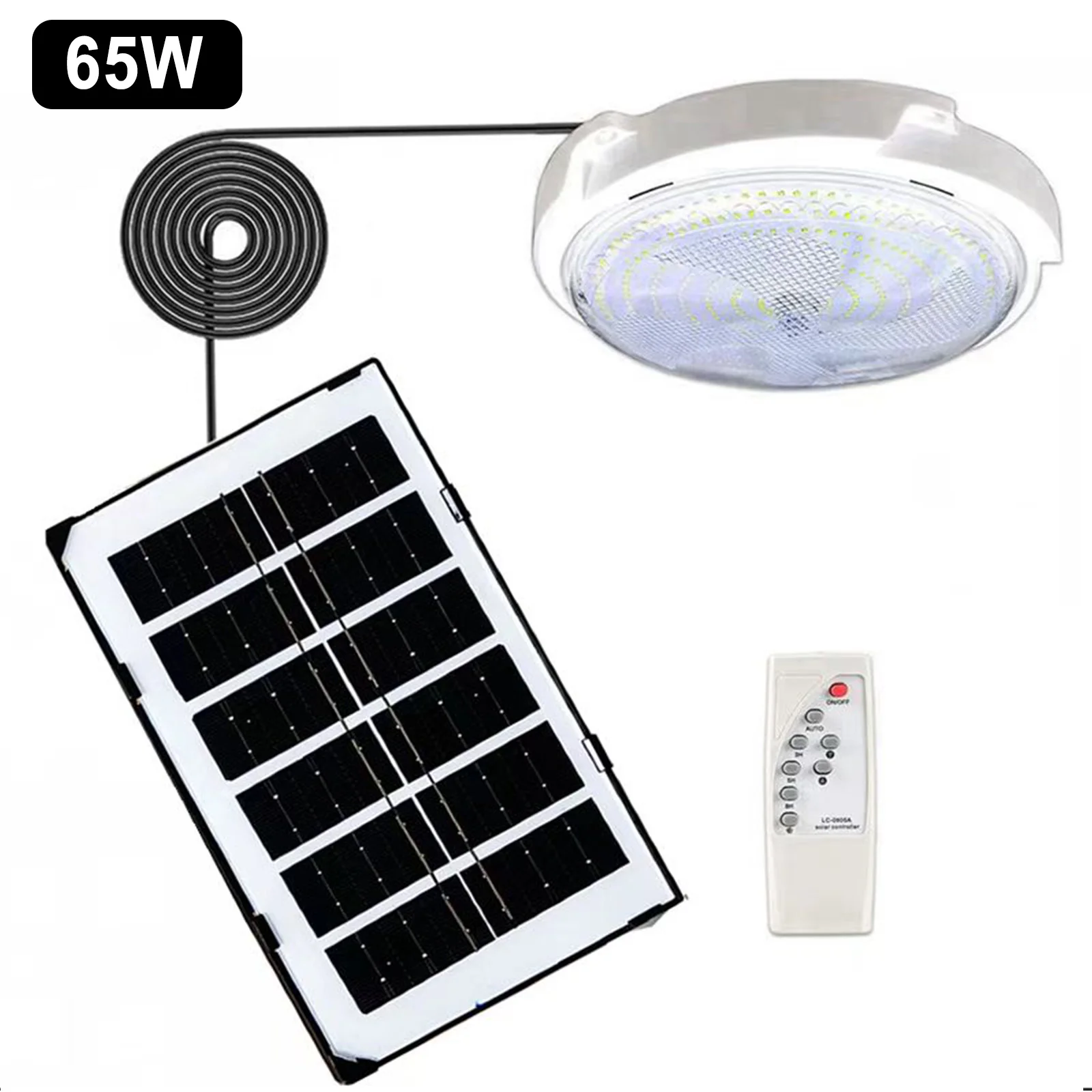 

Solar Ceiling Light Dimmable 45W 65W IP65 Waterproof Modern Led Ceiling Lamp For Living Room Bathroom Porch Remote Control