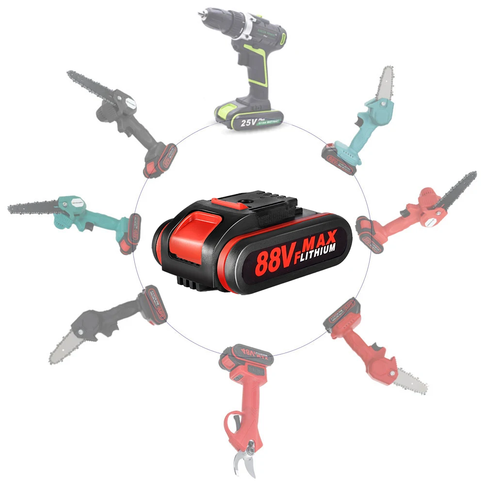 OUTFYT Batterie Lithium-ION Rechargeable 88VF1500mAh For Clé à Scie électrique Scie Alternative Sans Fil For 36VF 48VF ​​88VF Coupe-Bordure Multifonctionnel (Color : 2 Battery EU Plug, Size : Small