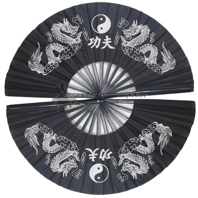 Éventail à Main Pliant Chinois Kung Fu Tai Chi, éventails En Tissu Nylon Et Acier Inoxydable Pour Spectacle, Décorations De Danse, Cadeau De Festival