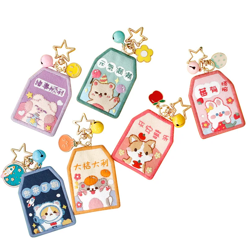 Omamori Cross Stitch Kits Peace Diy Embroidery Keychain Handmade Protective Talisman Needlework Stitching Accessories Gift