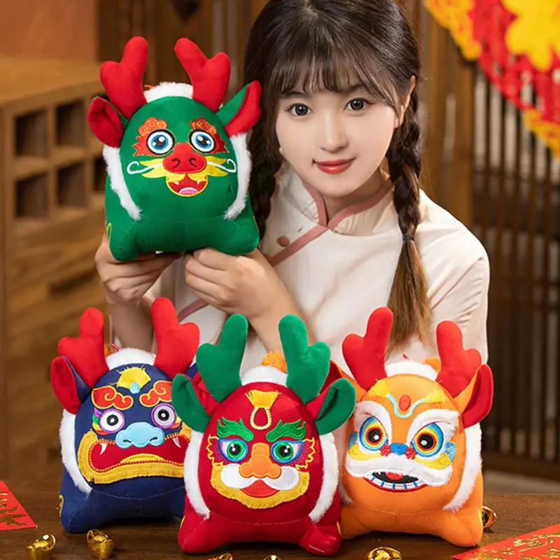

Китайский дракон, талисман, плюшевый зодиак, мультяшный талисман, искусственные животные, игрушки, год Дракона, Мультяшные мягкие животные