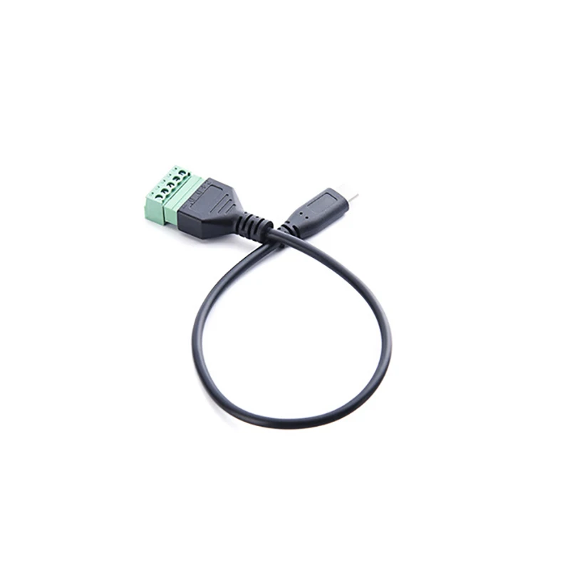 USB Type-C Male Screw Terminal Block Connector Solderless Pluggable 5Pin Block Extension Cord Transfer Data Charging Cable electrical wire connector