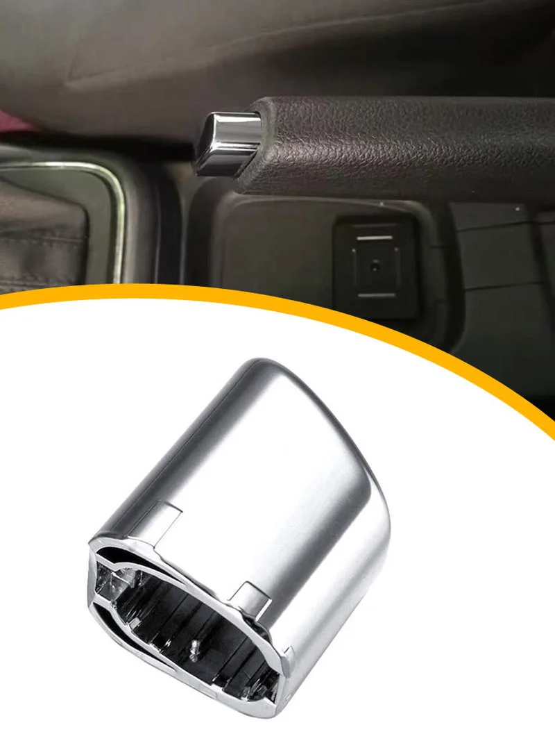 Chrome Car Hand Brake Button Cover Handbrake Lever Parking Button Trim Cover Car Accessories for Polo Cross 6Rd 711 333 A handbrake button cover