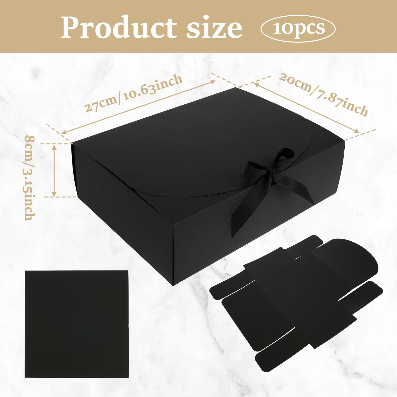 10 Pcs Gift Boxes with Lids and Ribbon – Large Capacity Paper Present Boxes, Decorative... - SKU GBLR1853 - UGI Packaging