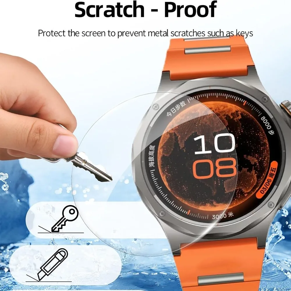 HD Clear Tempered Glass Screen Protector with Easy Install Tool for Smartwatches, 9H Anti-Scratch Film (1-5 Pack)