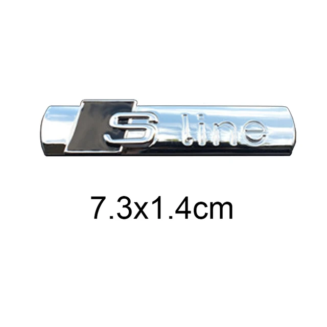  S Logo Line Emblem,Autocollant en Métal Logo 3D,Emblème  Extérieur de Voiture Signe pour A3 A4 A5 A6 A7 A8 Q2 Q3 Q4 Q5 Q7 S3 S4 S5  S6 S7 S8
