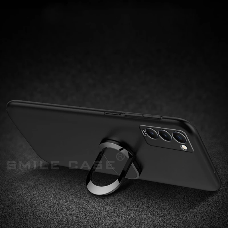 Black Finger Ring Soft Silicone Phone Case Cover