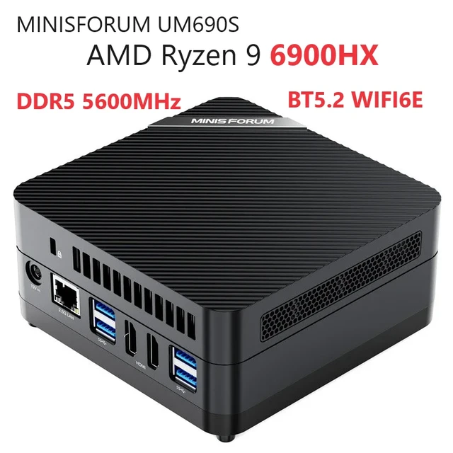 MINISFORUM UM690S Mini PC AMD Ryzen 9 6900HX Mini Computer Windows 11 DDR5  32GB 512GB SSD Bluetooth WIFI6E 8K Gaming Mini PC - AliExpress