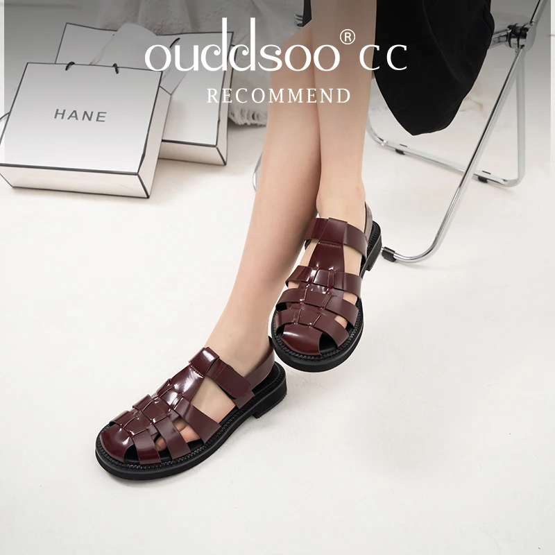 

Ods Roman Women Sandals 2023 Summer New Hollow British Style Retro Hollow Sandals Woven Sandals Women Shoes sandalias de mujer