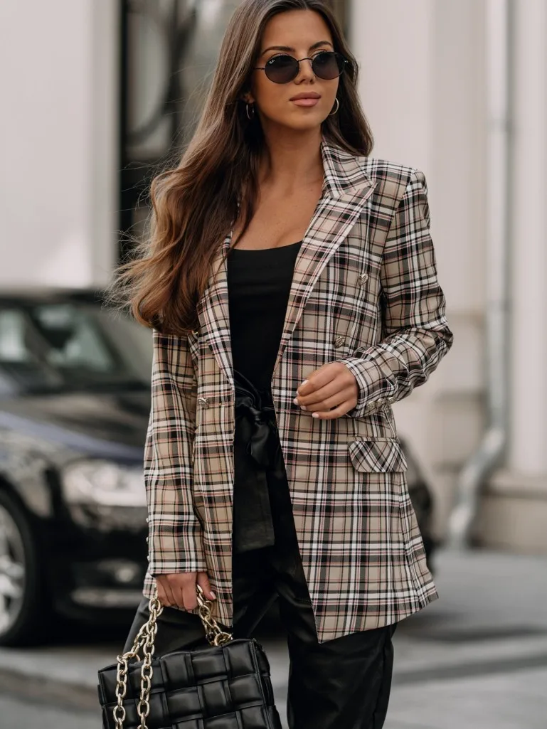 Women's New Sexy Fashion Leisure Commuting Versatile Vacation Style Slim Fit British Style Suit Coat