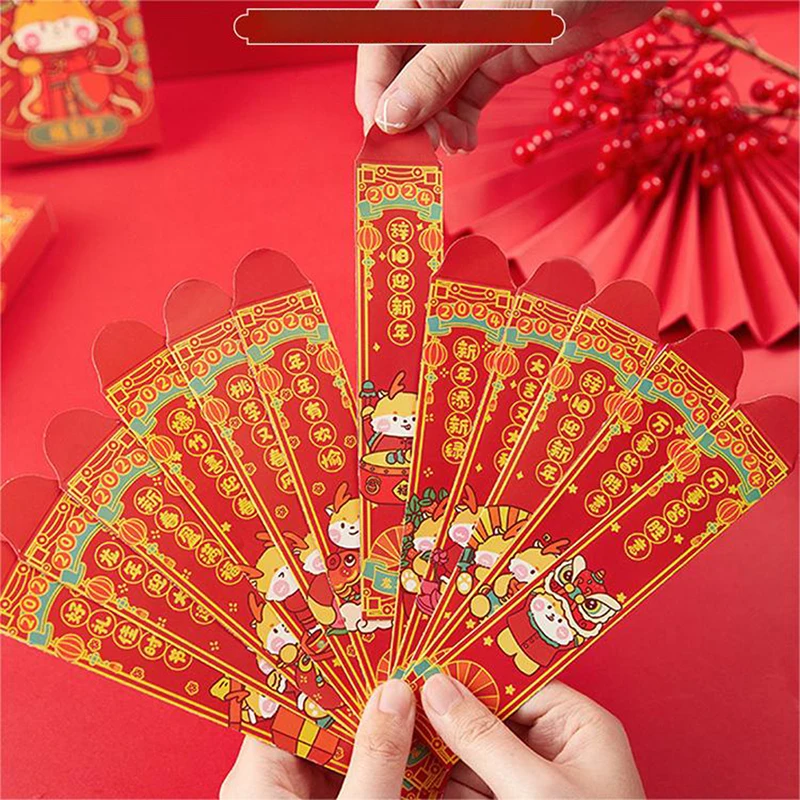 

12pcs/box 2024 Year Of The Dragon Blind Box Lottery Red Envelopes Lucky Money Gift Envelopes Red Packet New Year Gift