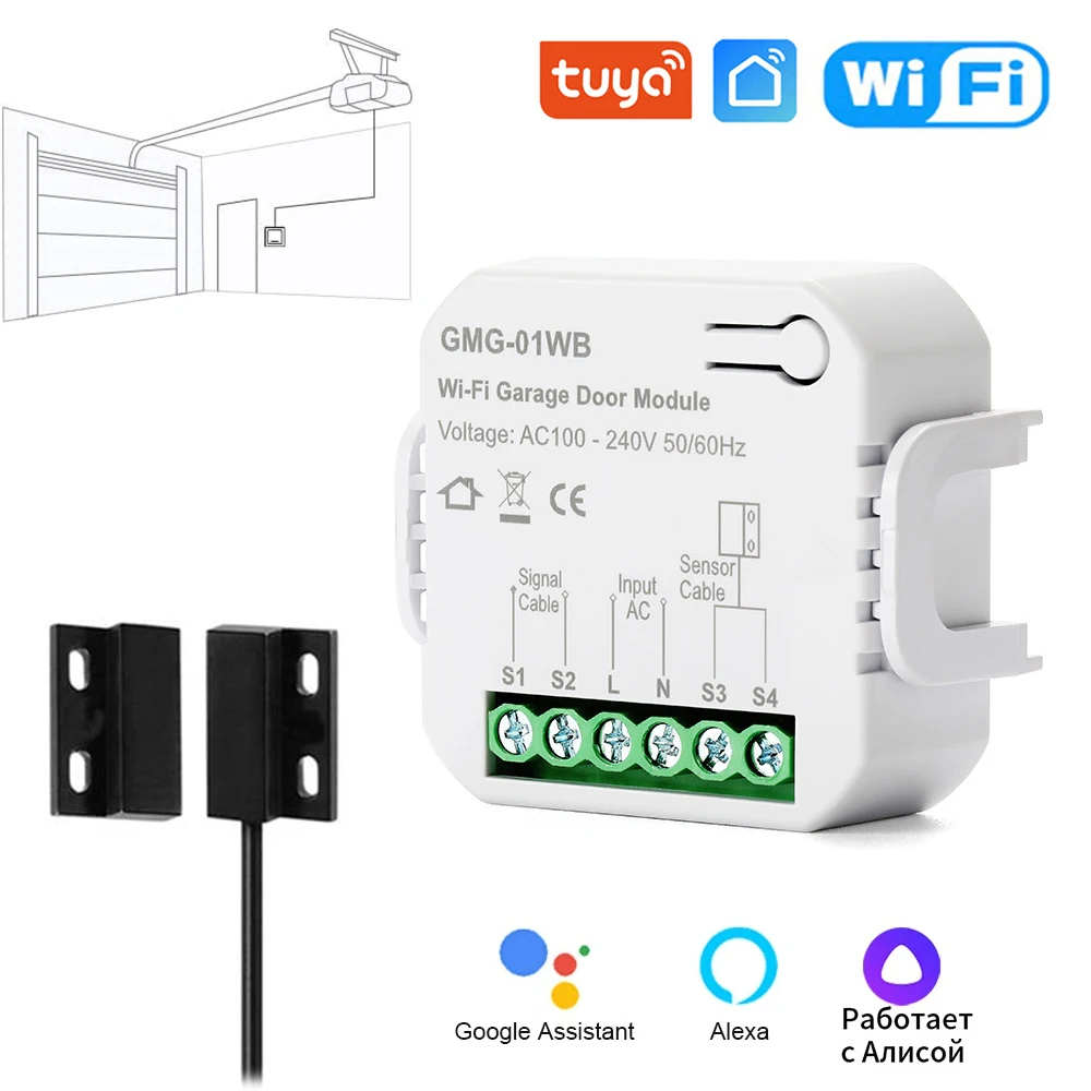 Tuya Wifi Garage Door Opener Controller App Controllo Vocale Smart Garage Door Switch Module Funziona Con Alexa Google Home Smart Life