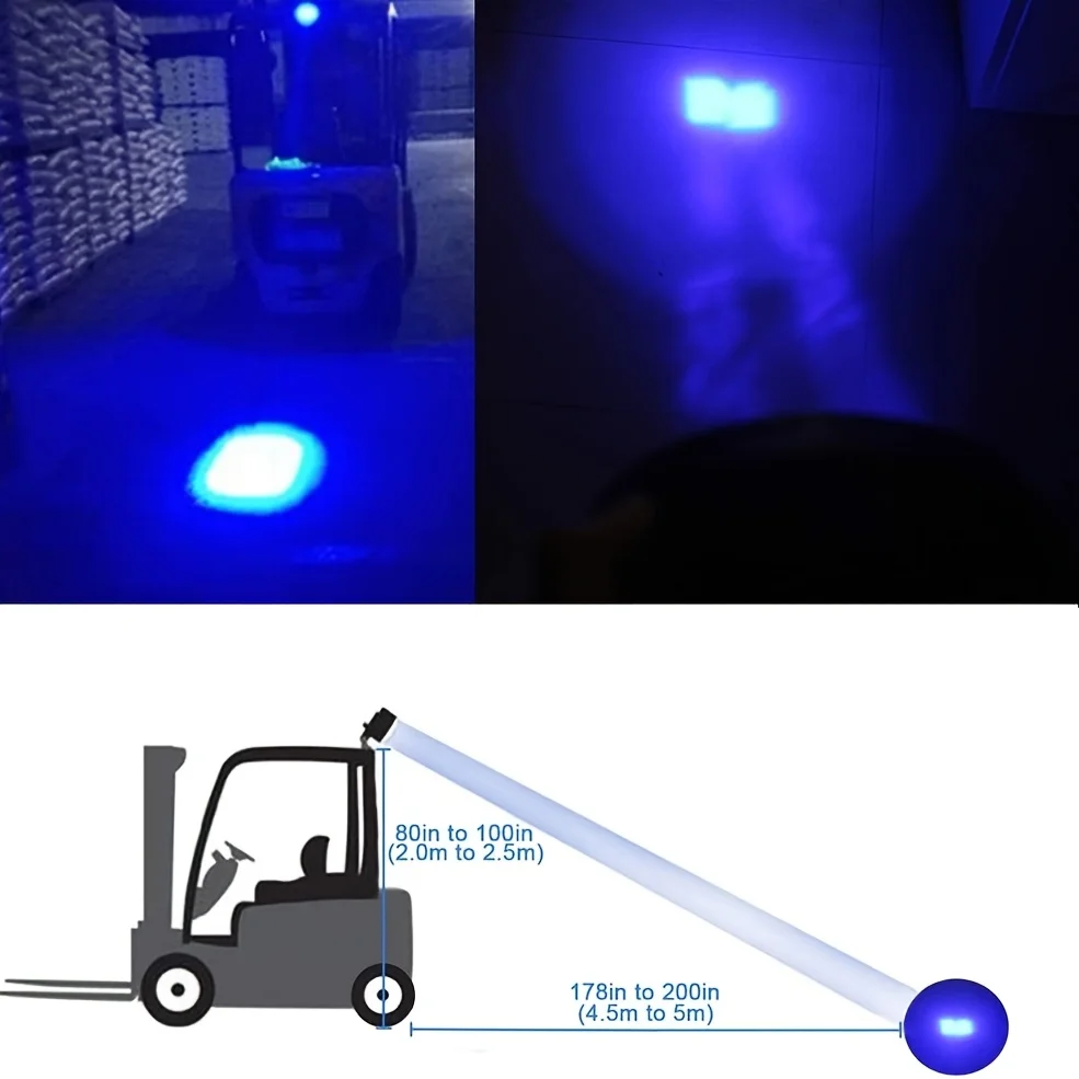 LED 지게차 라이트 블루 안전등 led 작업등 포드 조명 창고 안전 경고 스포트라이트 12V-80V