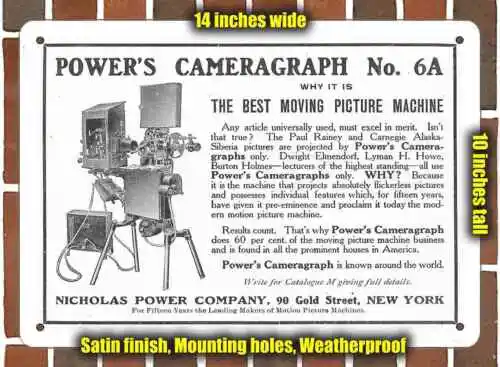 

Металлический знак-1912 Power's Cameragraph- 10x14 дюймов