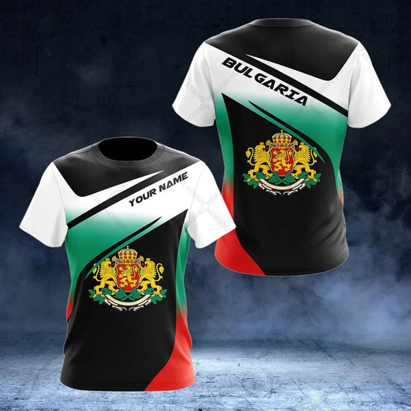 Bulgaria Emblem Speed Line Graphic Custom Tees Summer Cool