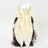 90cm Solid Colors Neckerchief Hijab Scarf For Women Silk Satin Headband Hair Scarves Female Square Shawls Head Scarfs For Ladies