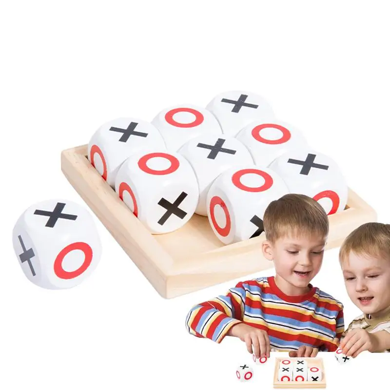 

XOXO Game Wooden Tic-TAC-Toe Board Game Leisure Intelligent Family Games Table Game Parent-Child Xoxo Chess Brain Teaser Puzzle
