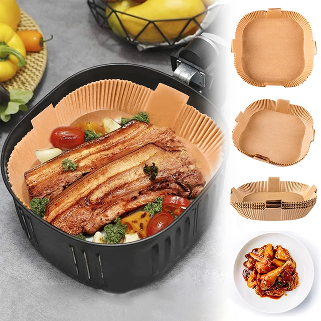 Air fryer Baking Paper for Barbecue Plate Square Oven Pan Pad With Handle  Kitchen AirFryer Oil-Proof Disposable Paper Liner - AliExpress