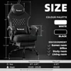 Gaming Chair, Computer Chair Fabric with Pocket Spring Cushion, Office Chair with Footrest and Massage Lumbar Support 3