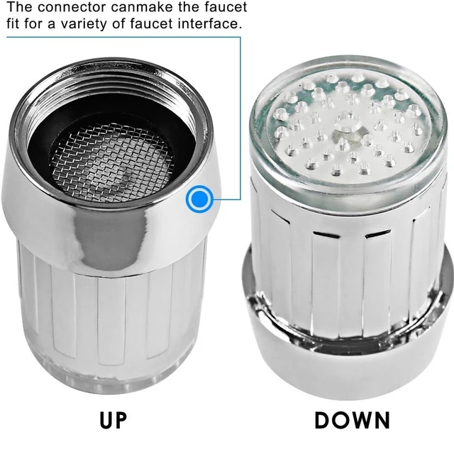 7-Color Change Automatically LED Faucet Head Glow Water Saving Stream Light Faucet Aerator Tap Nozzle for Kitchen Bathroom 3