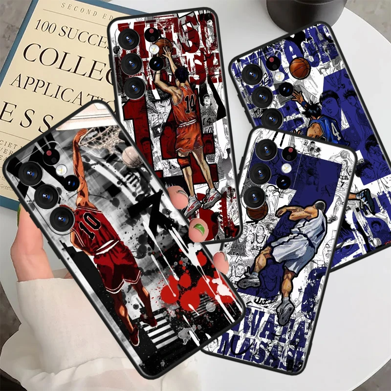 

Anime Slam Dunk For Samsung Galaxy S23 S22 S21 S20 FE S10 S10e S9 S8 Ultra Plus Lite Black Soft Cover Phone Case