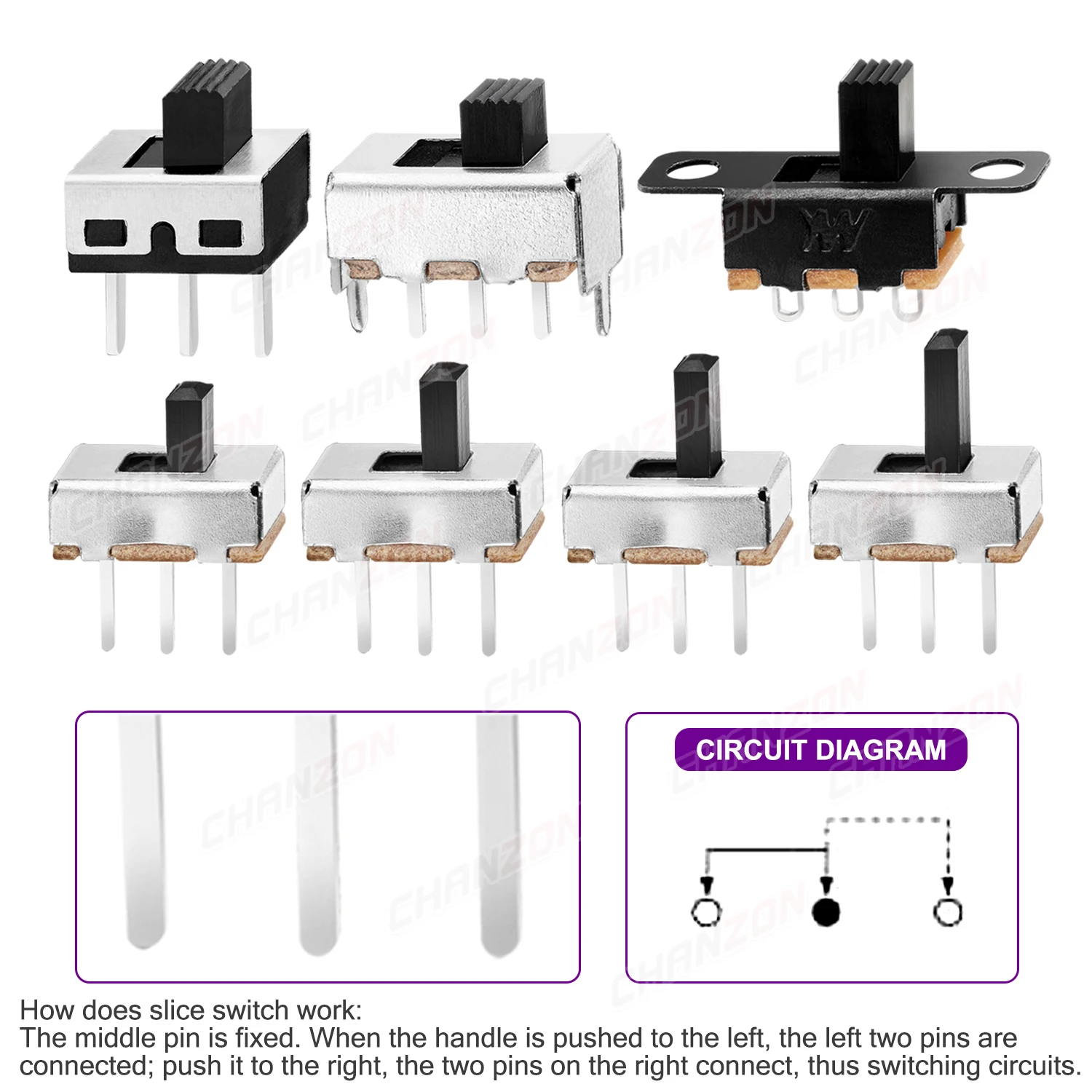 Micro Switch 3mm 4mm 5mm 6mm Spdt 3Pin 5 Positions 1p2t Small Toggle Mount Terminal Contact For Arduino