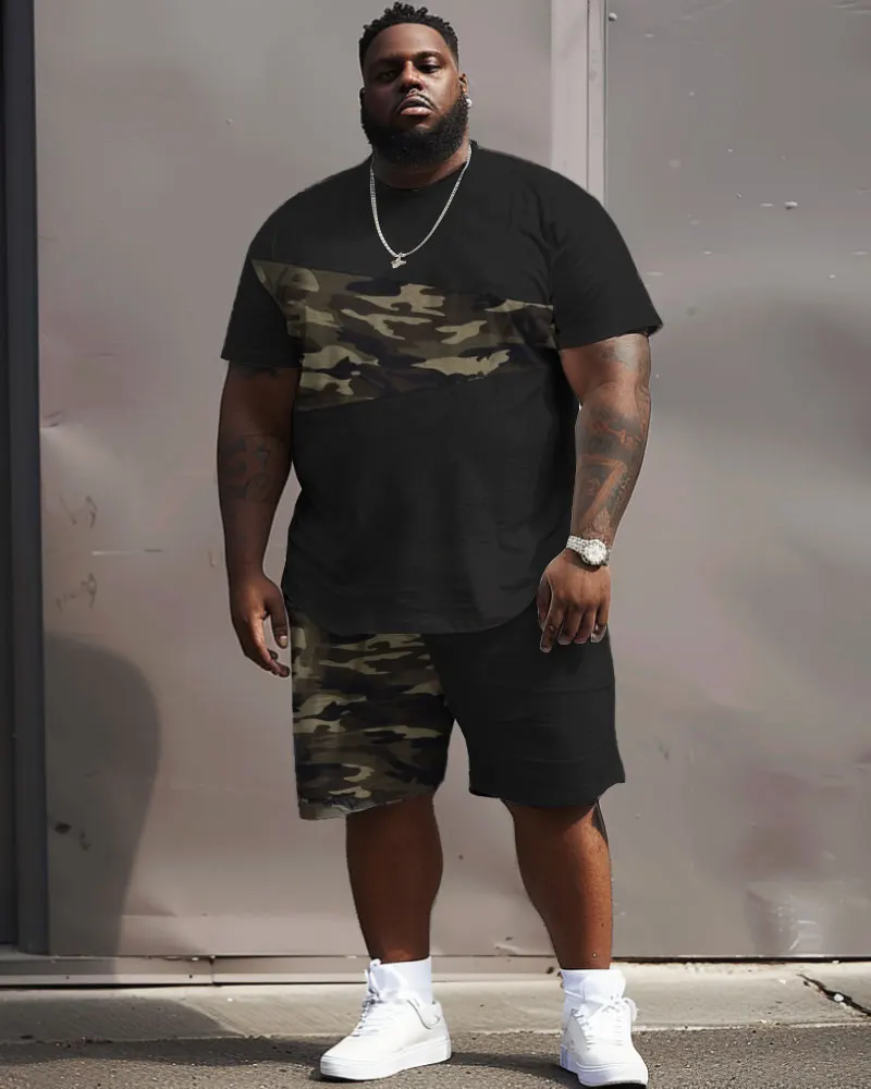 Biggmans Plus Size L-9XL Men's  Street Funny Expressions Graffiti Print Large Man Suit