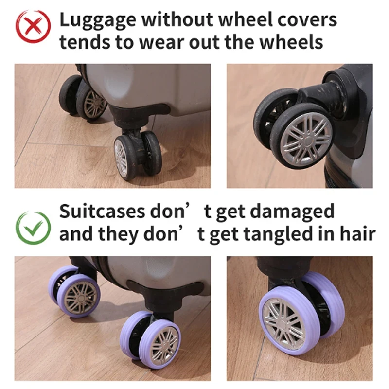 Suitcase Wheel Rubber Cover Silent Suitcase Carrying Wheel Modified Pulley Accessories Noise Reduction Protective Cover
