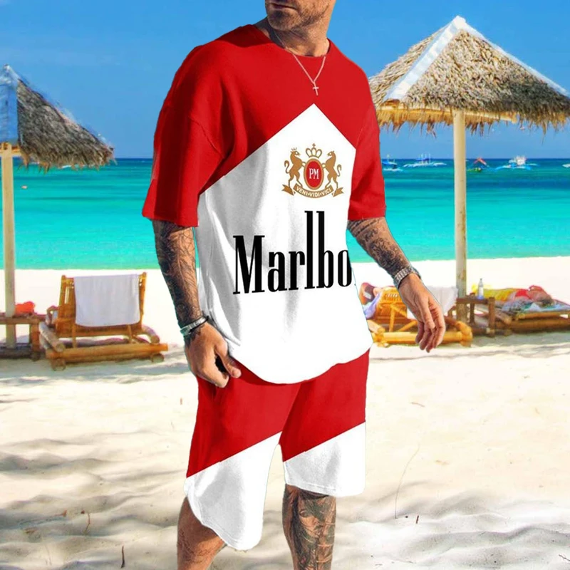 

Summer Youth Fashion T -Shirt 2 Piece Men’s Set 3D Print Beach Resort Style Suits Casual O-Neck Oversized Male Clothes Tracksuit