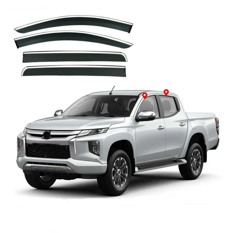 

Window Visor Rain Guard Side Window Deflector Weather Shield For Mitsubishi L200 Triton 2014 2015 2016 2017 2018 2019 2020 -2023