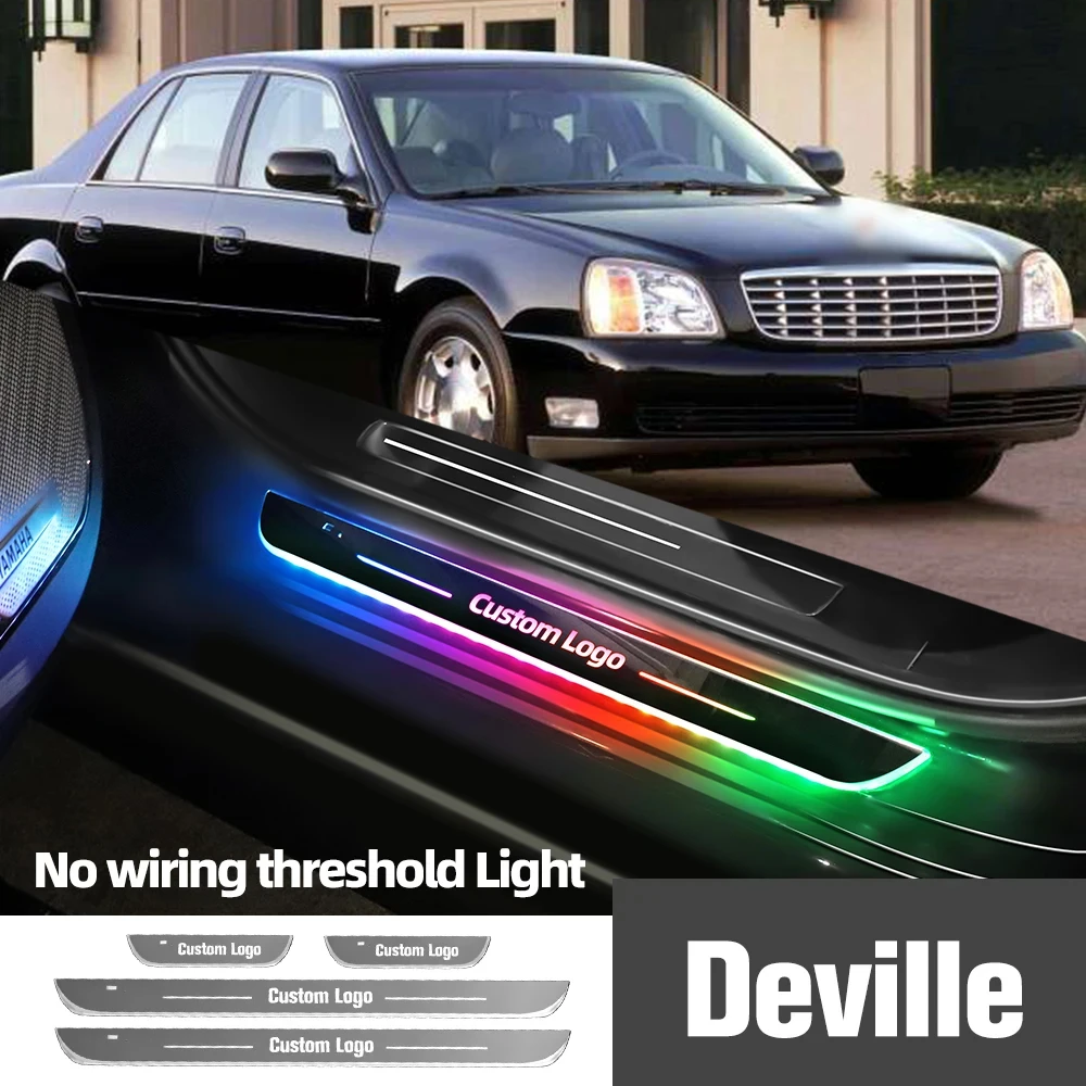 

For Cadillac Deville 1991-2005 2002 2003 2004 Car Door Sill Light Customized Logo LED Welcome Threshold Pedal Lamp Accessories