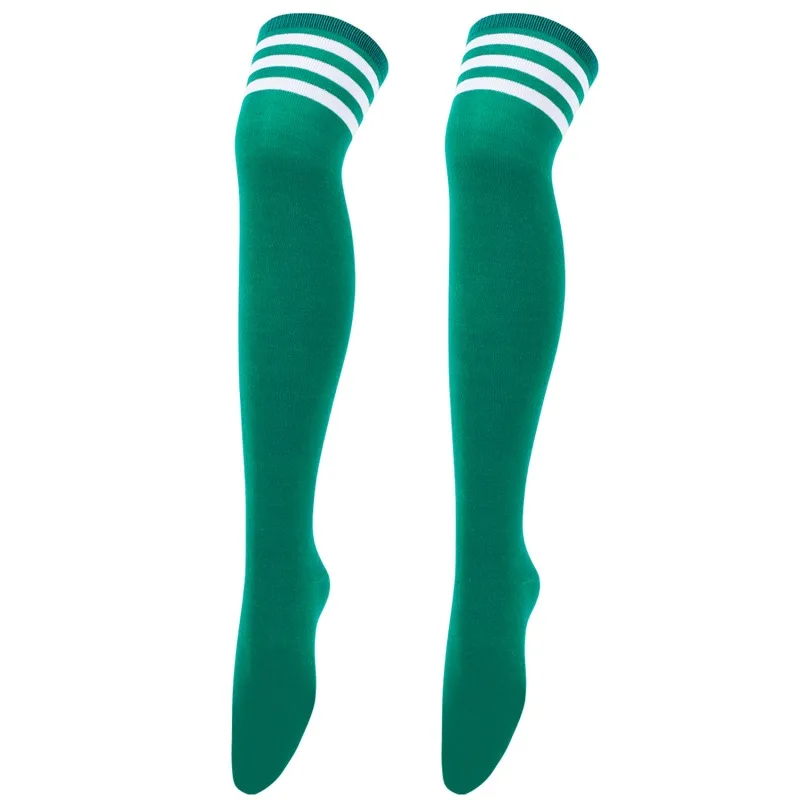 Chic Black/White Striped Over Knee Thigh High Socks