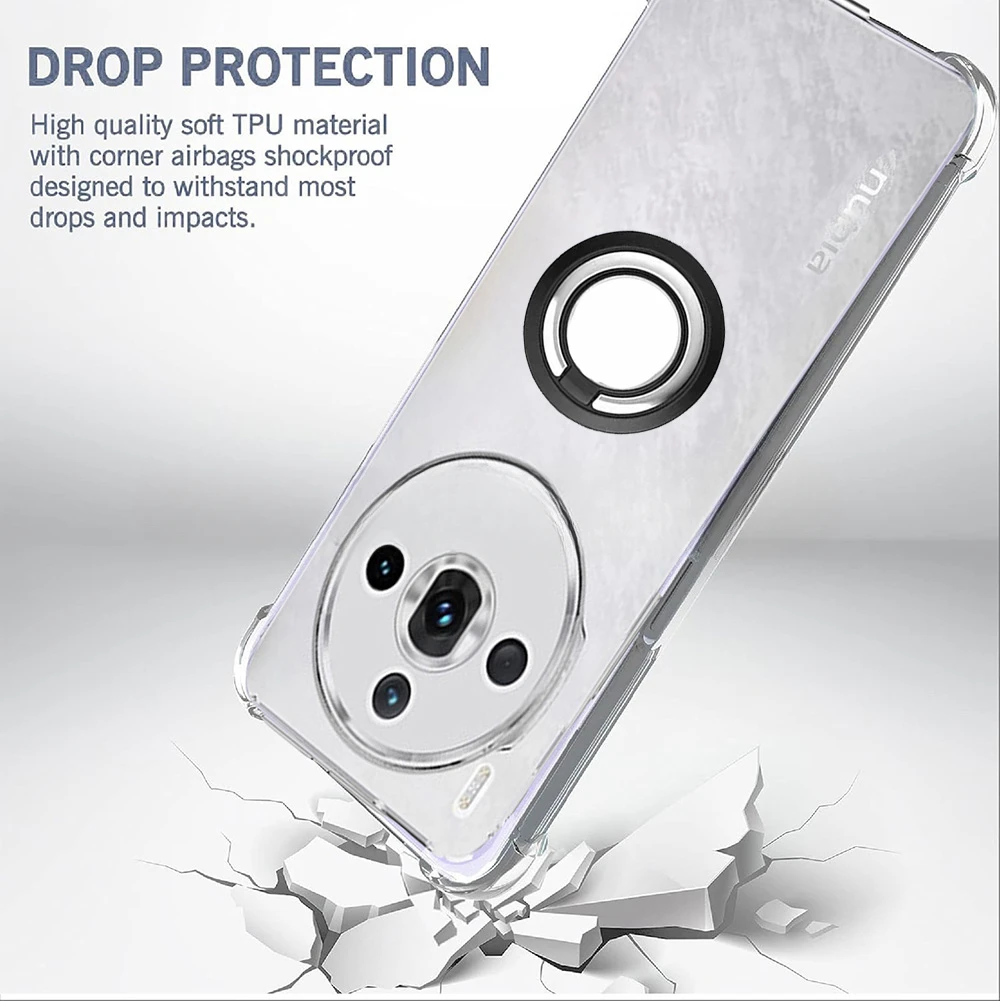 Magnetic Ring Holder Shockproof Clear Silicone Case Cover