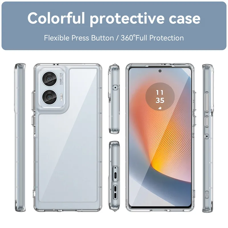 HONLEN Custodia per Motorola Moto Edge 40 Pro Case, (6.67 Inches) Trasparente Sfumato TPU Silicone Progettata, 4 Angoli rinforzati Case