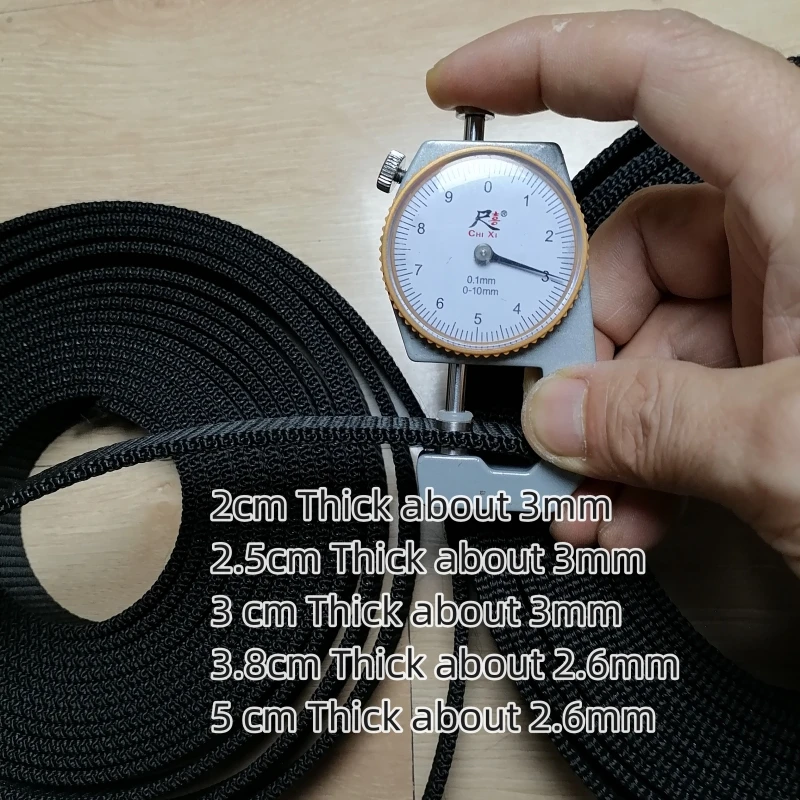 Black Nylon PP Webbing Lifting Belt Safety Belt Brake Rope Waist Binding Rope Plain Belt Strip 2.6/3mm 5 meters webbing ribbon nylon webbing nylon webbing tape