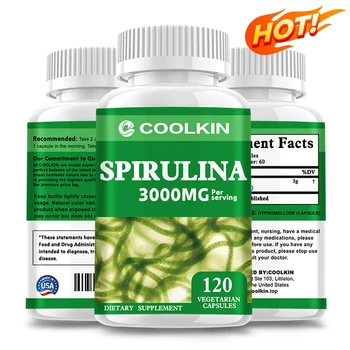 Spirulina Capsules - Green Superfood Heart Support Eye & Brain Health, Antioxidant