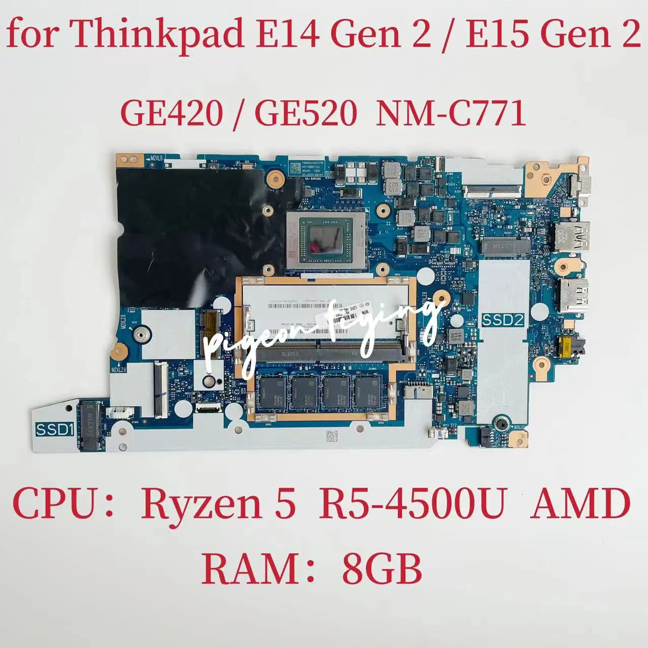 Scheda Madre E14 Gen 2 Per Lenovo Thinkpad E15 Gen 2 Scheda Madre Del Computer Portatile Cpu: Ryzen 5 R5-4500U Ram:8Gb Ddr4 Nm-C771 Fru: Muslimah