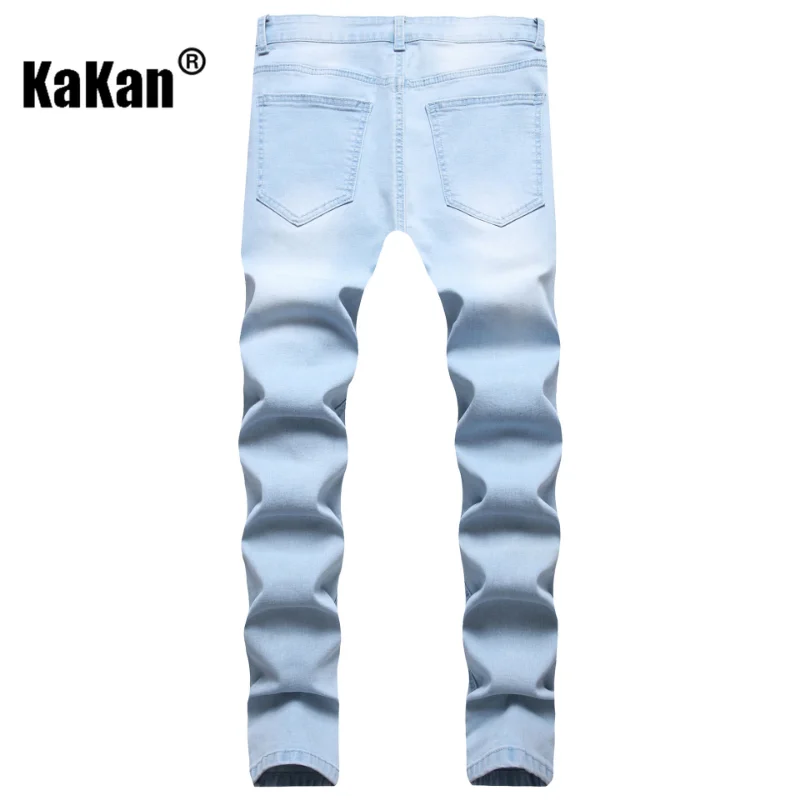 Kakan-New Men's Casual Ripped Jeans In Spring and Autumn, New Youth Slim Elastic Jeans with Small Feet K09-1031