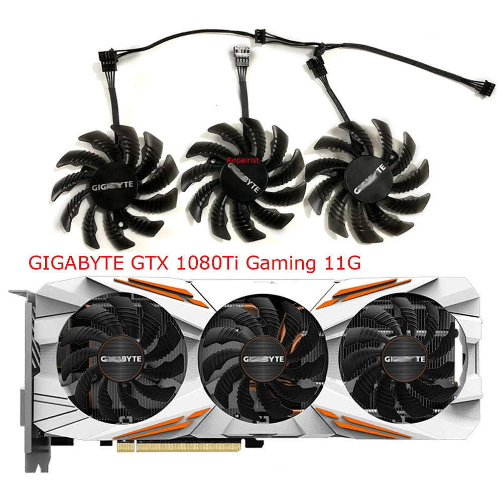 Placa de Vídeoventilador de Placas Gráficaspara Gigabyte Gtx 1080 ti g1 Gamingpara Gigabyte Gtx 1070 ti g1 Gamingpara Gigabyte Gtx1080 G1gigabyte Gtx 1060 Rocksustituir T128010su Pld08010s12hhrefrigerador - Imagem 5