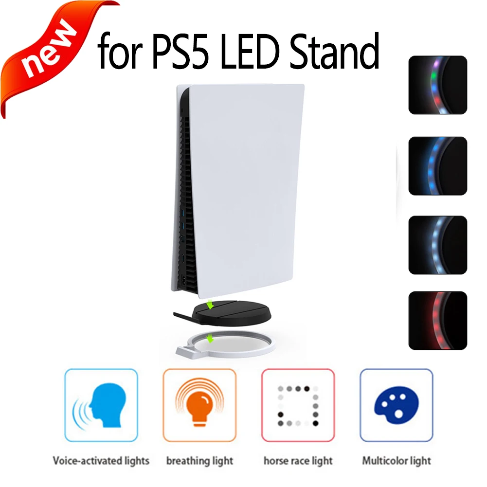 Support lumineux à LEDs multicolores pour console PS5