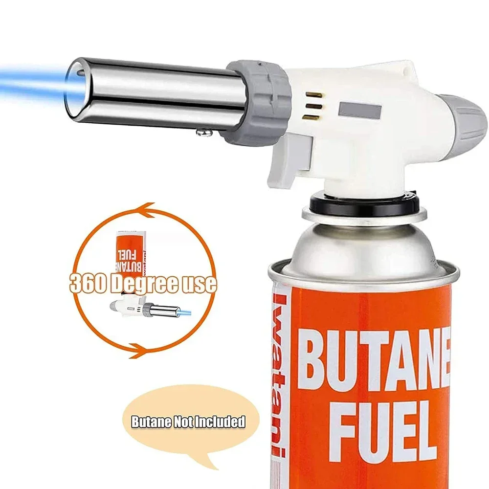 Portable Metal Flame Gun Butane Burner High Temperature Welding Gas Torch Lighter Camping BBQ Heating Ignition Butane Gas Burner welding gas torch