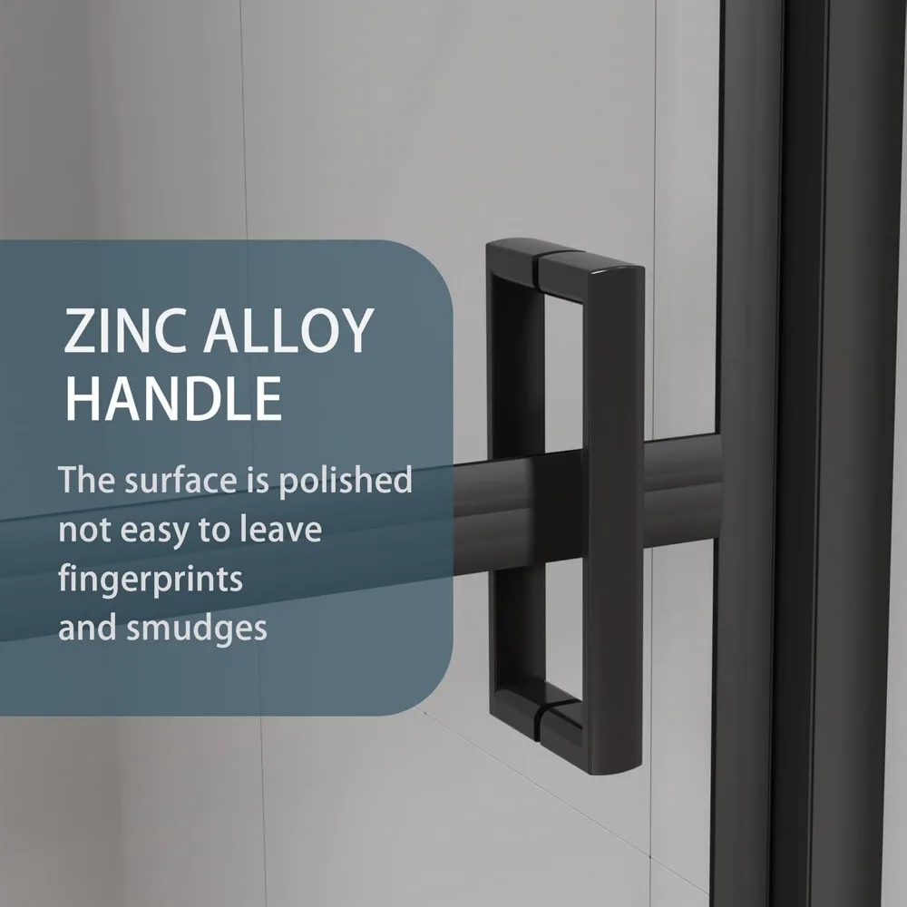 Shower Door, 32 in. W X 72 in. H, Pivot Swing, Clear Tempered Glass Hinge Swing, Bathroom Shower Door 5