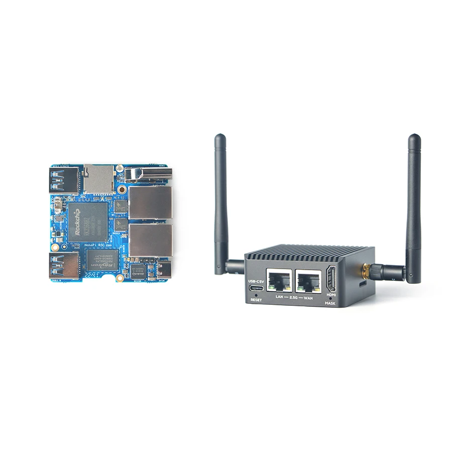 Smartfly Nanopi R5c Openwrt Rockchip Rk3568b2 Dupla 2.5g Ethernet Porto com M.2 Wifi Módulo 4gb Lpddr4x Apoio Friendlywrt - Imagem 5