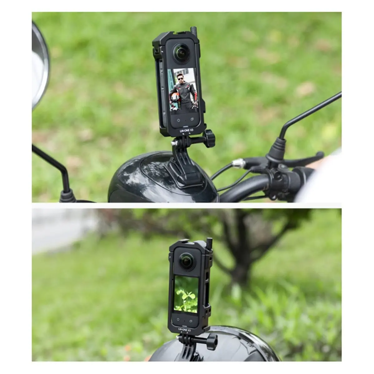 Insta360 X5용 T28C 프레임 케이지 Insta360 X5 액션 카메라 액세서리용 콜드 슈 마운트가 있는 보호 프레임 하우징 케이스