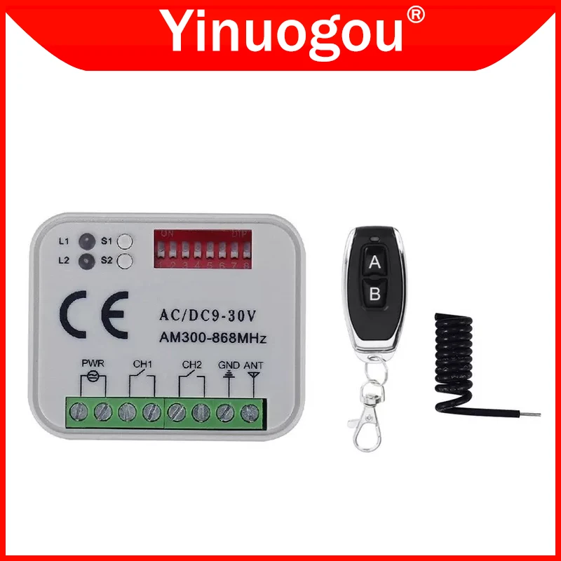 Universal RX MULTI Receiver 433 a 900 mhz / 433 a 868 mhz AM300-868MHz AC/DC9-30V Garage Door Gate Remote Control Receiver