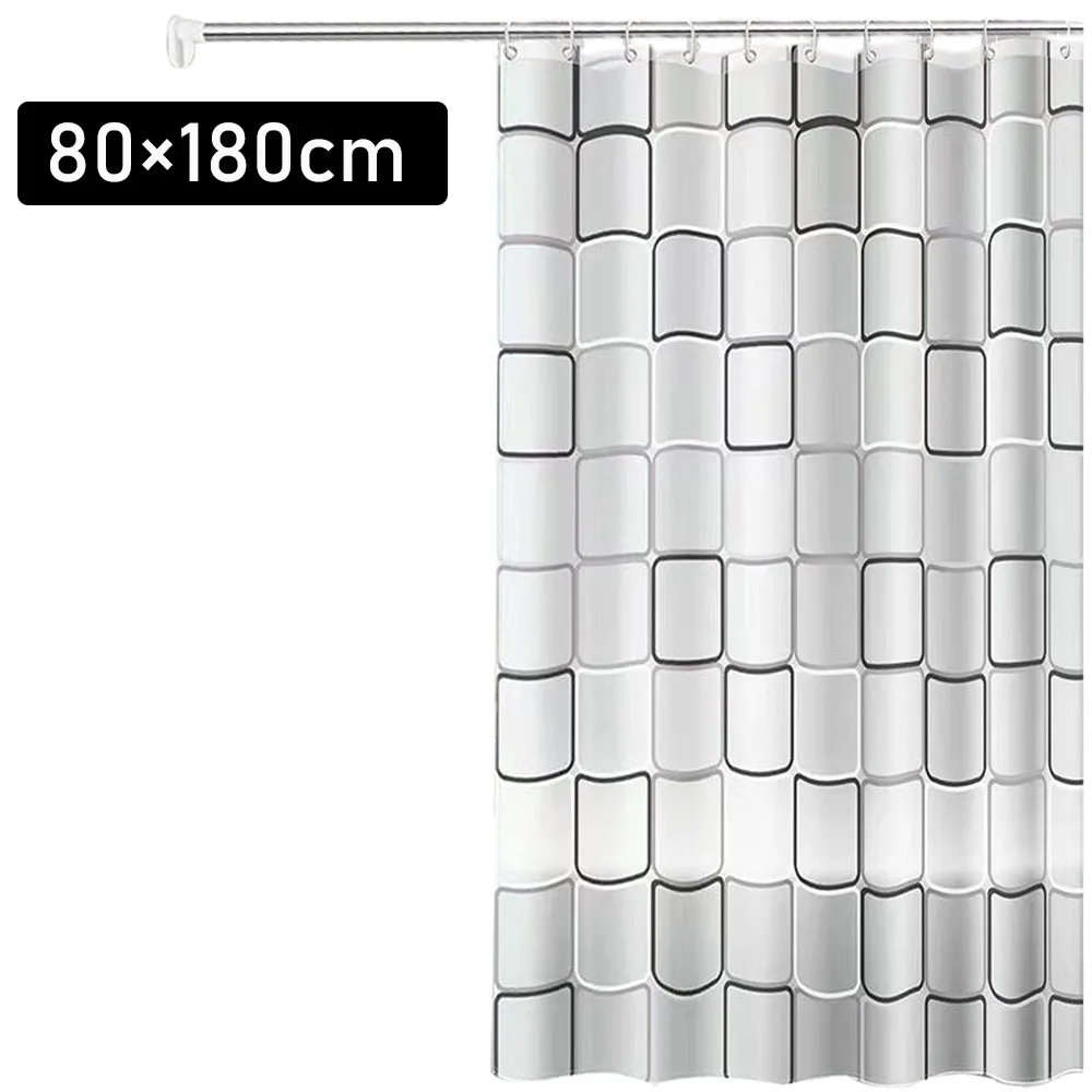 Підкладка для завіси для душу PEVA Квадратна підкладка для душу Пластикові водонепроникні штори для душу з отворами Сучасна завіса для ванної кімнати