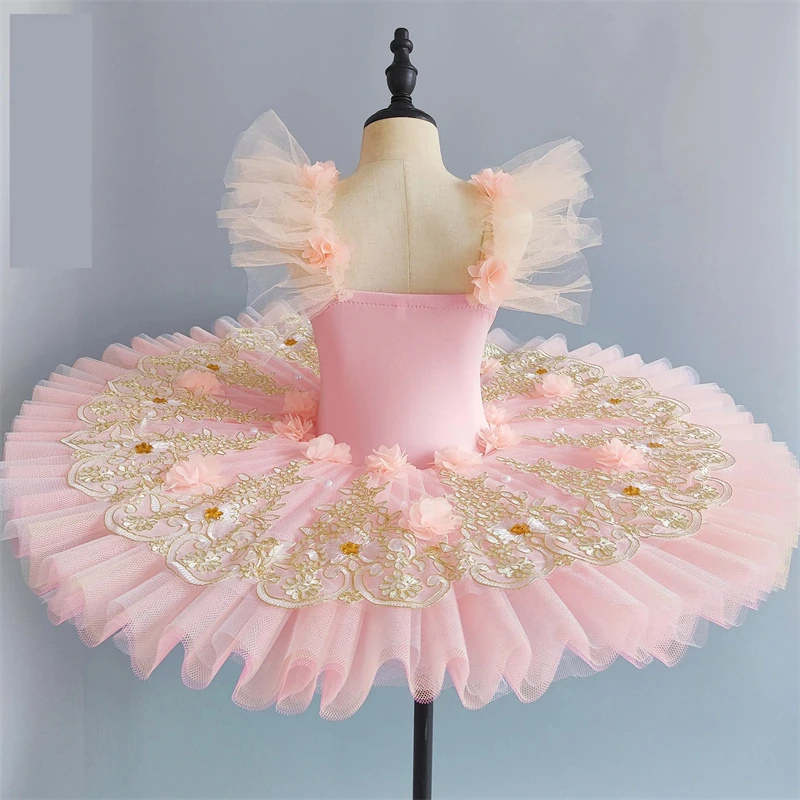 Robe Tutu De Ballet Pour Fille - Tutu Professionnel Avec Motif Floral, Pour Spectacle, Cours, Fête D'anniversaire